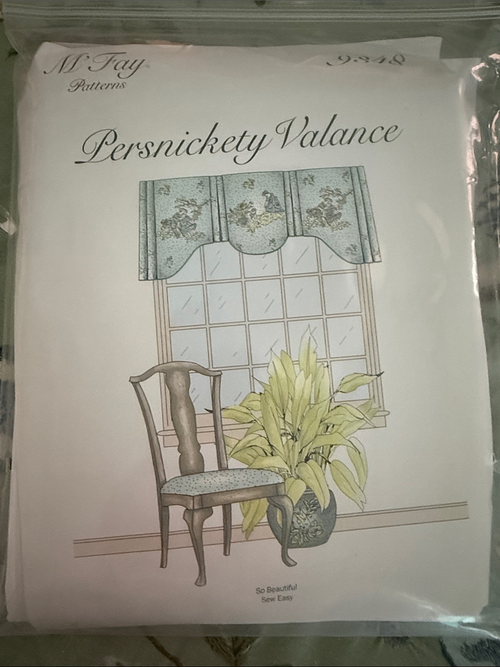 M. Fay Persnickety Valance Pattern 9348 - Window Valance Uncut